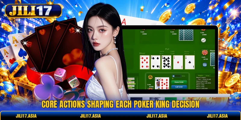 Core actions shaping each Poker King decision