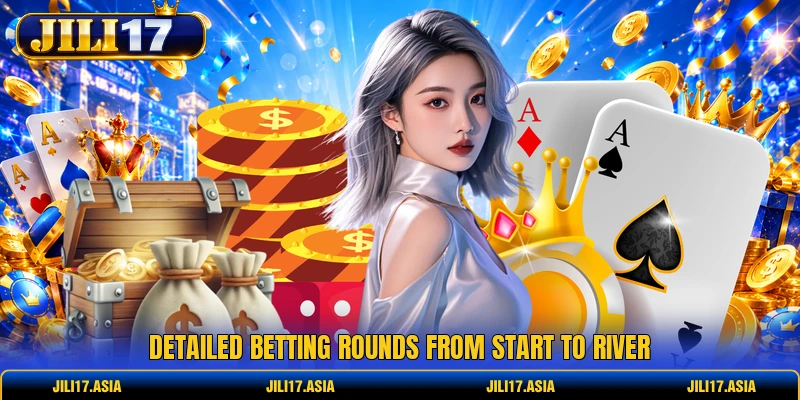 Detailed betting rounds from start to river
