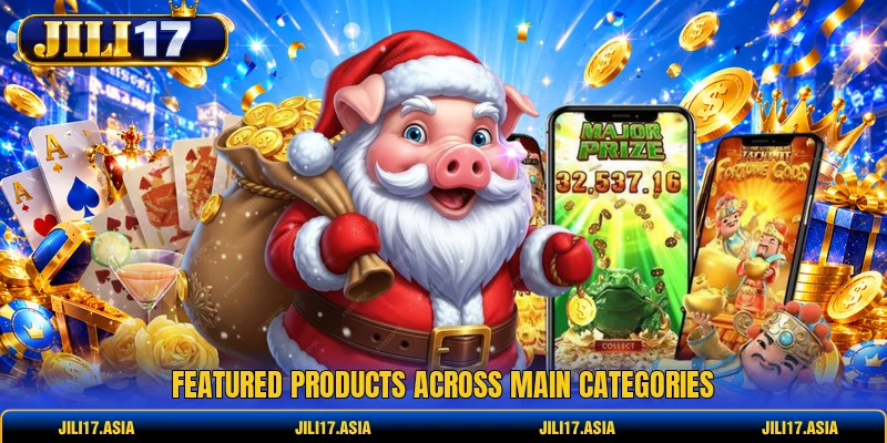 Featured products across main categories