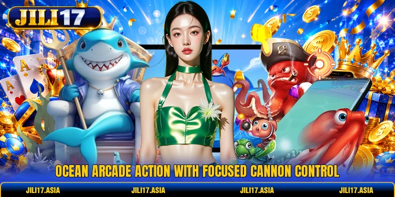 Ocean arcade action with focused cannon control