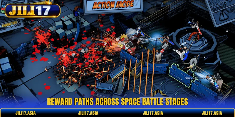 Reward paths across space battle stages