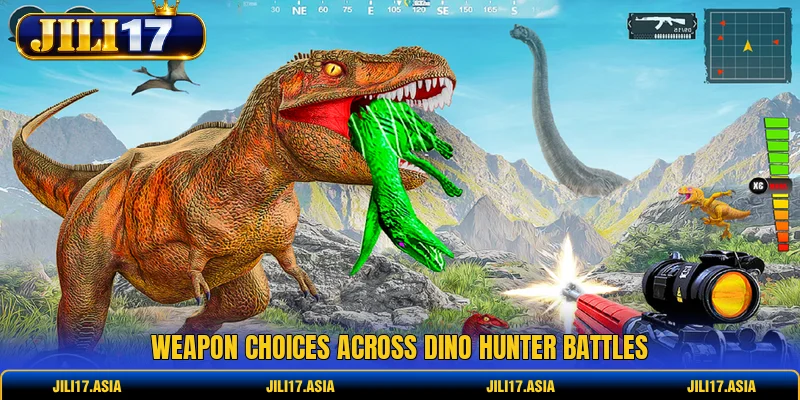Weapon choices across Dino Hunter battles